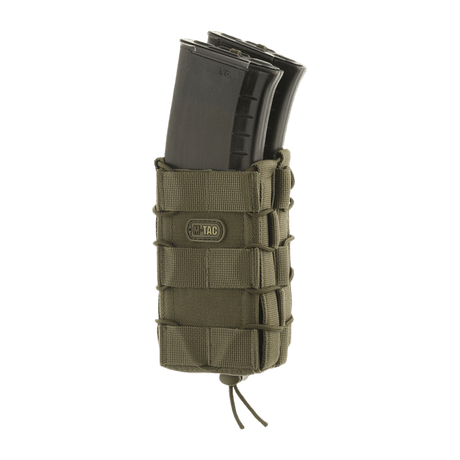 M-Tac Åben Dobbelt Magasintaske til AK med magasiner, robust design til sikker opbevaring og let adgang under ekstreme forhold.