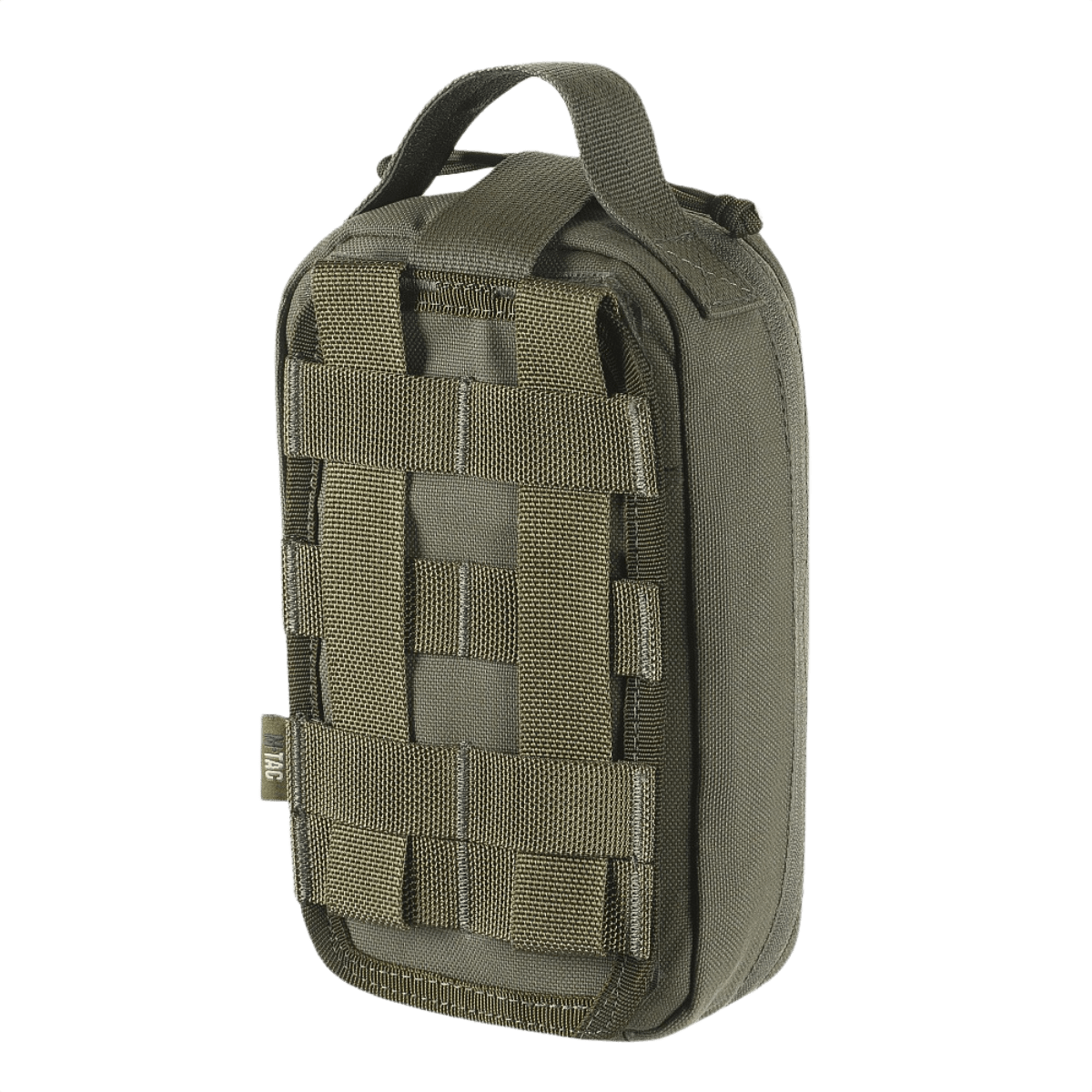 M-Tac Medical Pouch Rip Off monteret på MOLLE Velcro-paneler til opbevaring af førstehjælpskit.