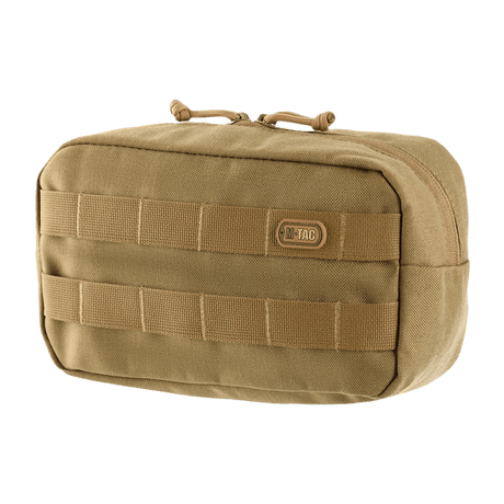 M-Tac Horisontal Utility Taske i slidstærkt Cordura 1000D med MOLLE-montering og lynlåse, ideel til friluftsliv og medicinsk udstyr.