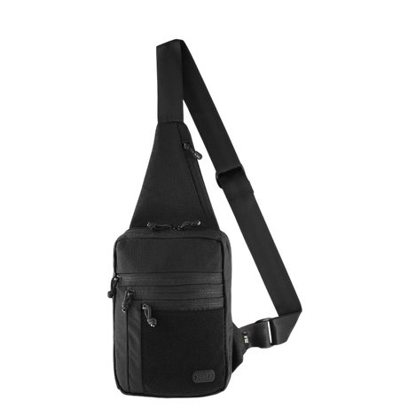 M-Tac Carry Sling Taske Elite Gen.IV med Velcro i sort nylon med justerbar rem og universelt velcro-hylster, galleri position 1.