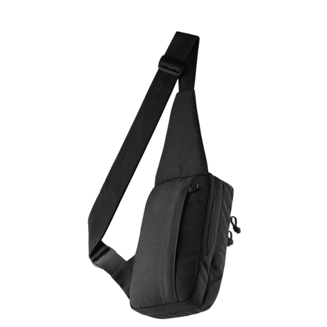 M-Tac Carry Sling Taske Elite Gen.IV med Velcro i sort nylon med justerbar rem og internt universelt velcro-hylster, galleri position 1.