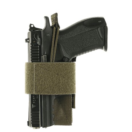 M-Tac CCW Hylster – Modulært Universal Hylster i kakhifarvet med velcro-hook til diskret bæring, galleri position 1.