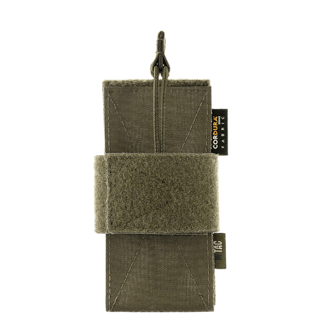 M-Tac CCW Hylster – Modulært Universal Hylster i kakhifarvet Cordura med velcro-hook og loop, galleri position 1 til diskret udstyrsbæring.