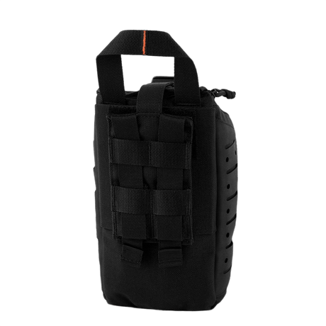 M-Tac Medical Pouch Elite Rip Off - taktisk førstehjælpstaske i sort med hurtig adgang og elastiske stropper til organisering