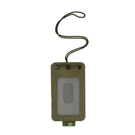 M-Tac Taktisk ID-kortholder med Snøre i robust Cordura, velegnet til militær og taktisk brug, transparent panel, 116x67 mm