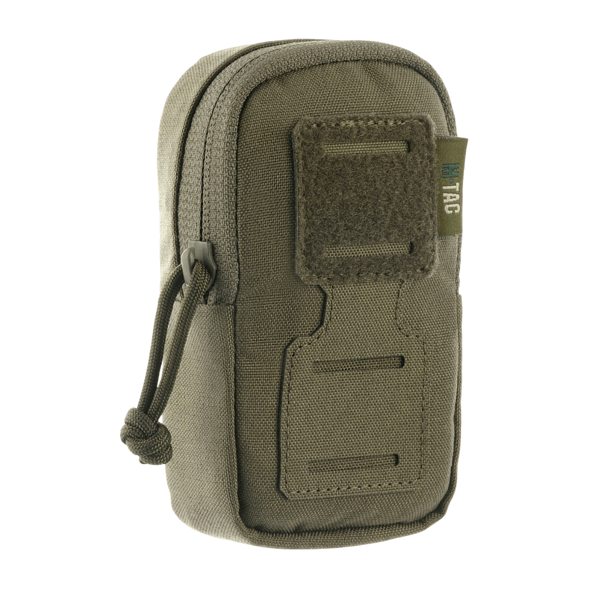 M-Tac PC Utility Pouch Elite i oliven Cordura med MOLLE-interface og Velcro-panel til patches, 13x6x3 cm, bunddræn til taktisk brug.