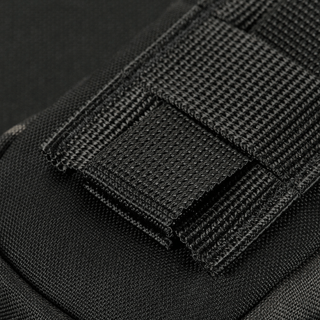 Close-up af M-Tac Utility Shoulder Pouch Elite Gen.II i Cordura 500D Multicam Black med MOLLE-system og velcro-panel.