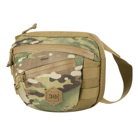 M-Tac Sphaera Hex Hardsling Taske Gen.II Elite i camouflagedesign med justerbar skulderrem og flere lynlåsrum.