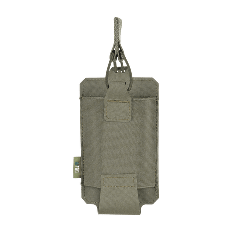 M‑Tac Elastisk Single Magazine Pouch Elite til AK/AR, kompakt Cordura design, MOLLE kompatibel, åben for hurtig adgang.
