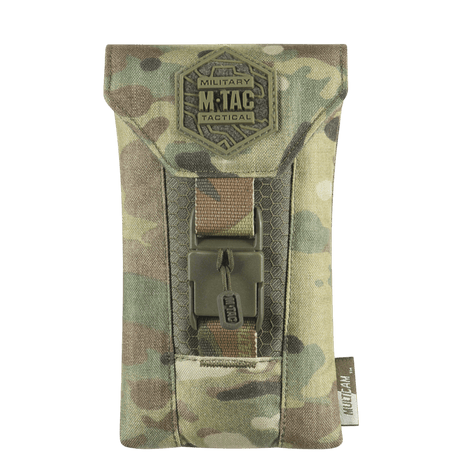M-Tac Smartphone Lomme Elite Large Hex taske i camouflagemønster med magnetisk WJ spænde, lavet af slidstærkt CORDURA HEX materiale.