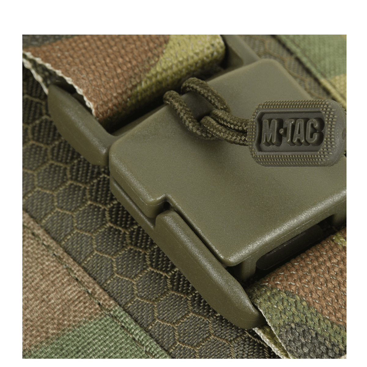 M-Tac Smartphone Lomme Elite Large Hex med magnetisk WJ spænde i CORDURA HEX materiale, ideel for sikker opbevaring af smartphone.