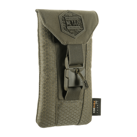 M‑Tac Smartphone Pouch Elite Large Hex i Cordura materiale med magnetisk WJ-spænde til smartphones op til 6,5 tommer.