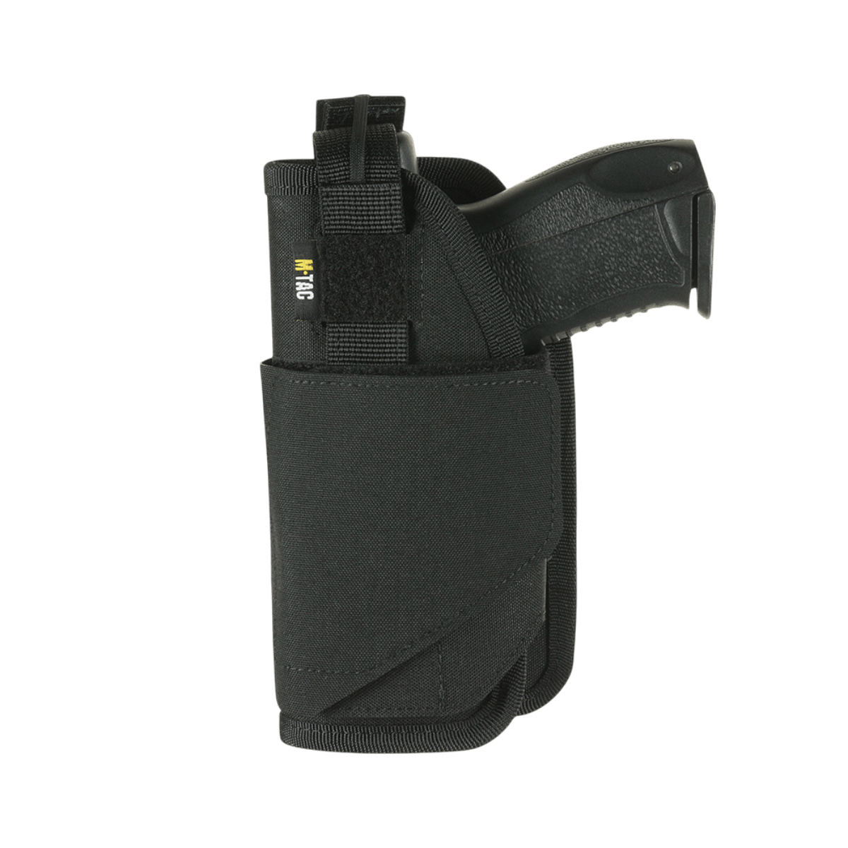 M-Tac Universal Taktisk Hylster Elite Venstre til enhåndspistoler med justerbar strop og Velcro-lås, lavet af Cordura 500D.