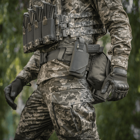 M-Tac Universal Taktisk Hylster Elite Venstre i lamineret Cordura 500D med justerbar pasform og NIJ-certificering, galleri position 1.