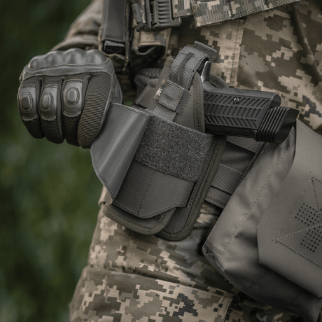 M-Tac Universal Taktisk Hylster Elite Venstre i lamineret Cordura 500D med justerbar pasform og NIJ-certificering, galleri position 1.