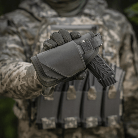 M-Tac Universal Taktisk Hylster Elite Venstre i lamineret Cordura 500D med justerbar pasform og NIJ-certificering, galleri position 1.