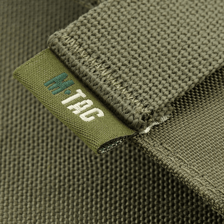 M‑Tac Front Panel til Cuirass QRS i Cordura 500D med MOLLE-system og Woojin kroge, detalje af holdbart materiale og syninger.