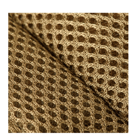 Close-up af materiale brugt i M-Tac Sling Pistoltaske Elite Hex, lavet af holdbart Cordura 1000D stof i netstruktur. Stilfuld og robust.