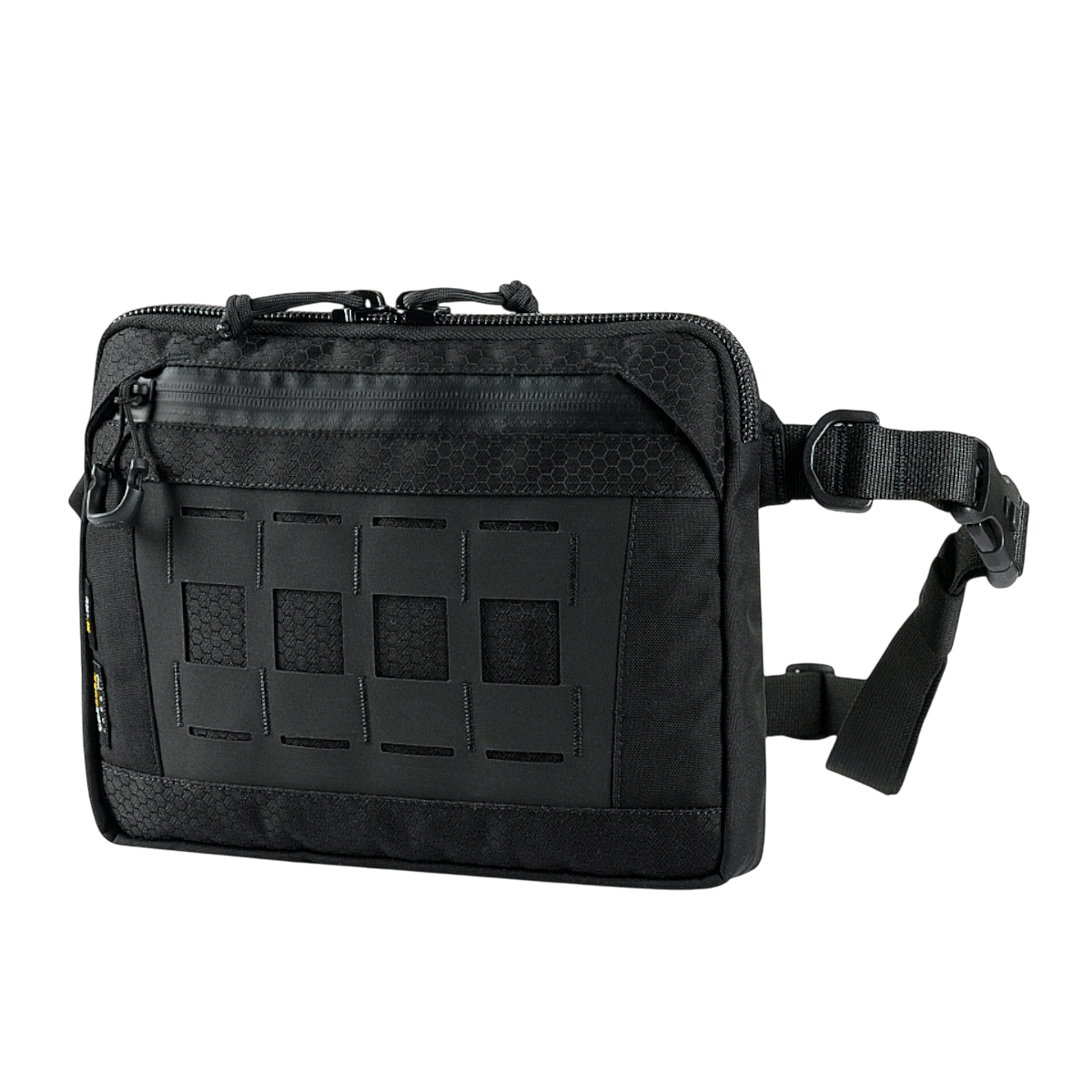 M-Tac Admin Taske Elite i sort med justerbar skulderrem og funktionelle lommer, lavet af Cordura 500D og Hex for holdbarhed.