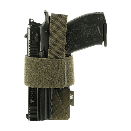 M-Tac Modulært Universalt Hylster med Lås Light til taktisk brug og skjult bæring af pistoler, justerbar Velcro-rem sikrer våbnet.