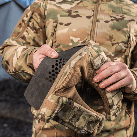 M-Tac Skulderpude til Plate Carrier Cuirass QRS med slidstærkt Cordura og 3D-mesh for øget komfort og ventilation