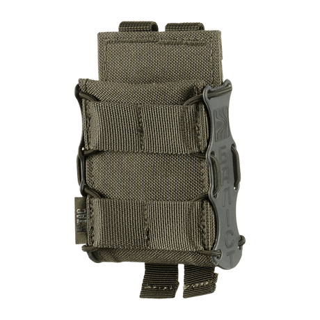 M-Tac Mag Lomme Kolchan til AK/AR Mini i slidstærkt Cordura med NIJ-certificering, galleri position 1, visning af rem og lukning.