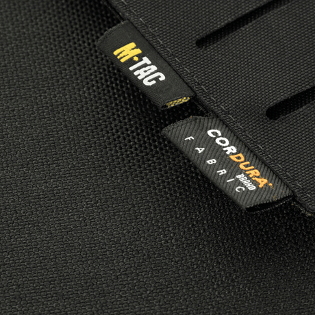 M-Tac Frontpanel til Plate Carrier Cuirass QRS XL i slidstærkt Cordura 500D med NIJ-certificering, galleri position 1, teksturdetalje.