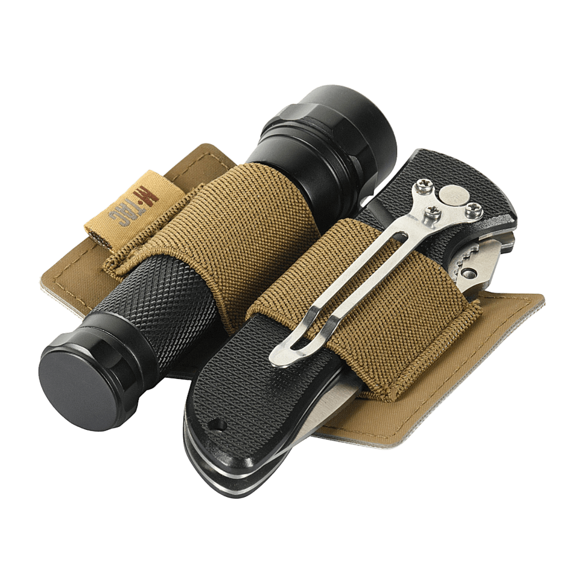 M-Tac Modulær Indsats Small (2 sektioner) med elastiske stropper til fastgørelse af lommelygte og multitool.