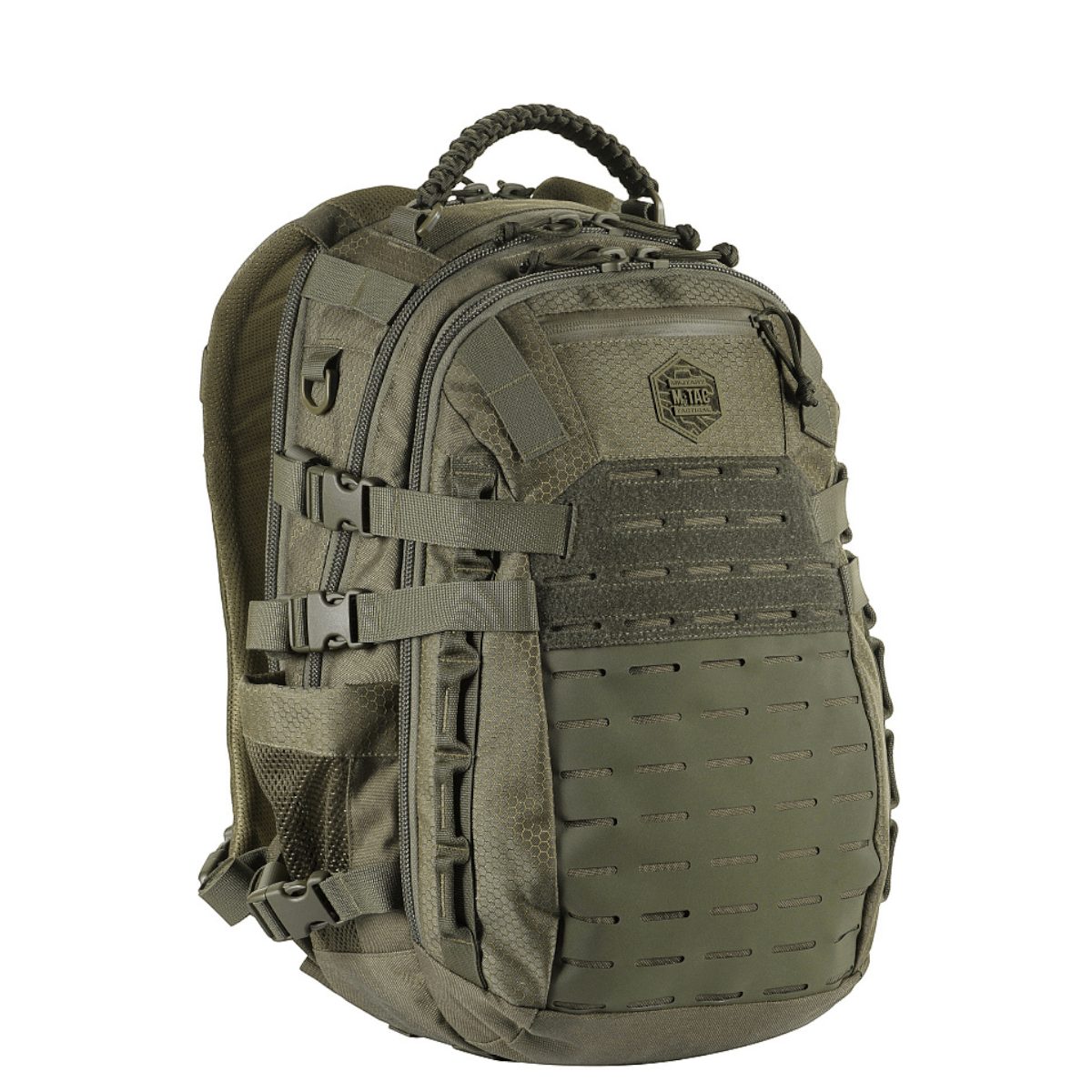 M-Tac Mission Rygsæk Elite Hex i Cordura med MOLLE LASER CUT-system, designet til holdbarhed og funktionalitet.
