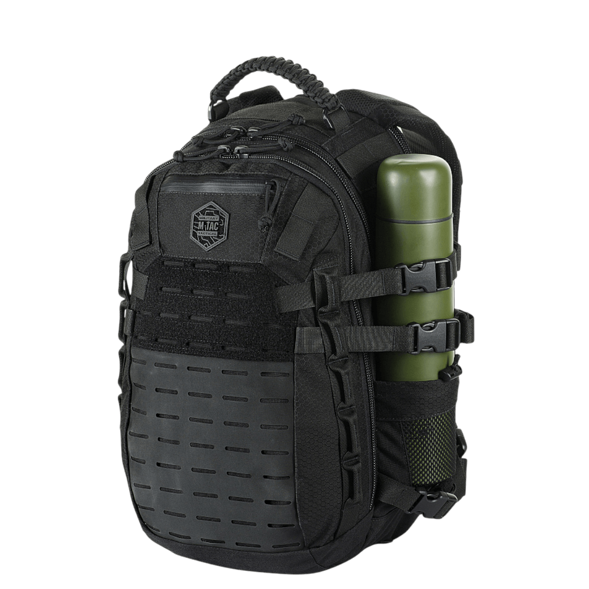 M-Tac Mission Rygsæk Elite Hex med ergonomisk design, lavet af holdbar Cordura 1000D, med MOLLE LASER CUT-system for udvidelsesmuligheder