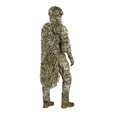 M-Tac Alder Camouflage Suit i effektivt camouflagemateriale til ujævnt terræn, velegnet til snigskytter, vist i galleri position 1 bagfra.