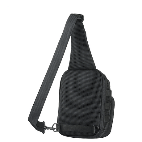 M-Tac Cross Taske Slim Elite Hex i sort, lavet af Cordura 500 og Cordura Hex, med justerbar strop og stilfuldt design, ideel til hverdag.