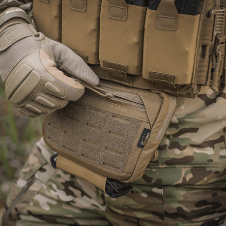 M-Tac Lomme til Tilbehør Lower Large Elite Plate Carrier i Cordura 500D med NIJ-certificering, taktisk lomme med laserudskåret MOLLE i galleri position 1