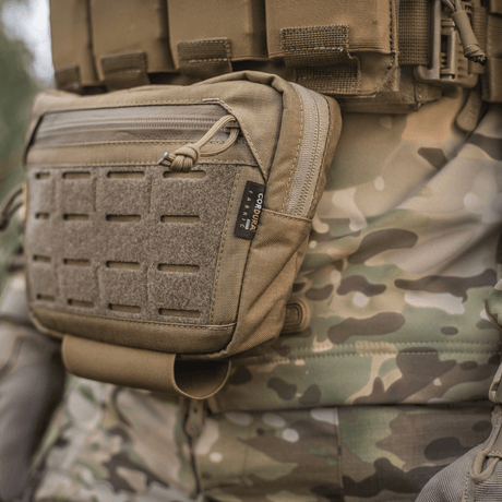 M-Tac Lomme til Tilbehør Lower Large Elite Plate Carrier i slidstærkt Cordura 500D med NIJ-certificering, taktisk pouch, galleri position 1