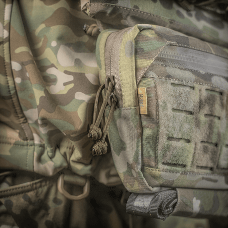 M-Tac Lomme til Tilbehør Lower Large Elite Plate Carrier i slidstærkt Cordura 500D med NIJ-certificering, kamufleret pouch, galleri position 1.