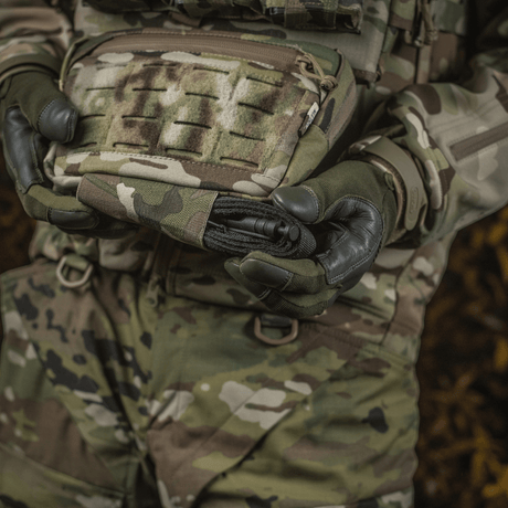 M-Tac Lomme til Tilbehør Lower Large Elite Plate Carrier i slidstærkt Cordura 500D med NIJ-certificering, vist i galleri position 1, kamufleret model