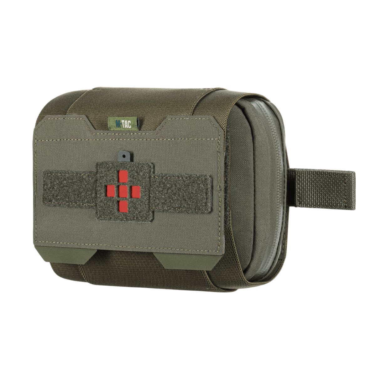 M-Tac Horisontal Medic Lomme Large Elite i slidstærk Cordura 500D med lynlås, ideel til IFAK førstehjælpskit.