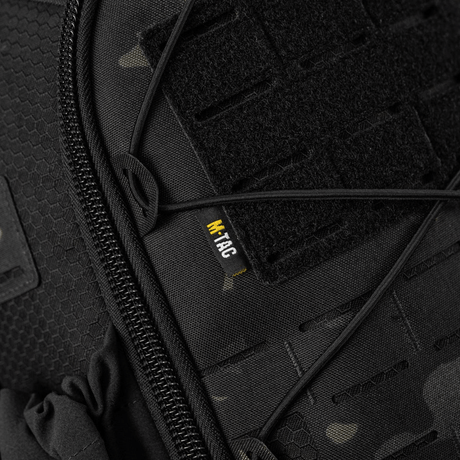 M-Tac STURM Elite Rygsæk med Cordura-materiale og sort MOLLE Laser Cut frontpanel til taktiskt udstyr.
