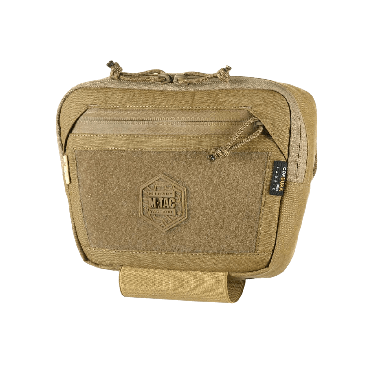 M-Tac Large Elite Gen.II Skuldertaske i sandfarvet Cordura 500D med YKK-lynlåse og hexagon brandlogo