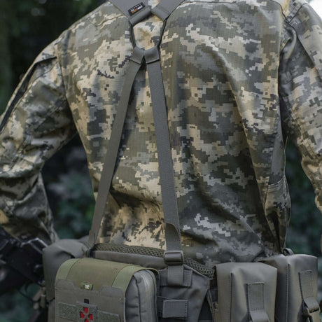 M-Tac Skulderstropper til taktisk bælte Laser Cut i slidstærkt Cordura med NIJ-certificering vist i galleri position 1 bagfra