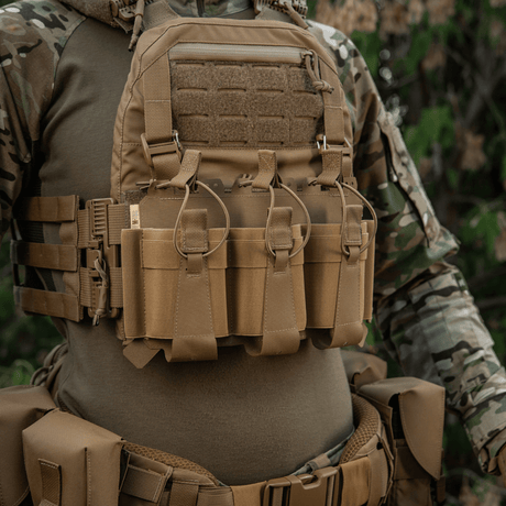 M-Tac Frontpanel til Cuirass QRS Plate Carrier 3 Magasiner i elastisk materiale til taktisk brug med NIJ-certificering, galleri position 1