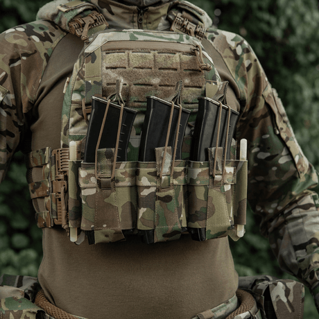 M-Tac Frontpanel til Cuirass QRS Plate Carrier 3 Magasiner i elastisk camouflagemateriale med NIJ-certificering, galleri position 1
