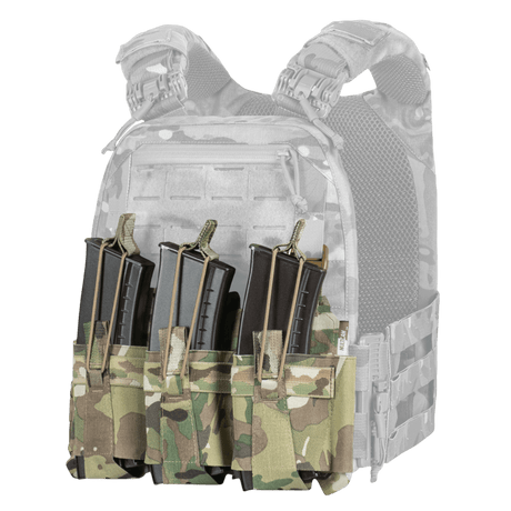 M-Tac Frontpanel til Cuirass QRS Plate Carrier 3 Magasiner i elastisk camouflagemateriale med NIJ-certificering, galleri position 1.