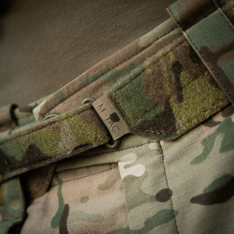 M‑Tac Internal Tiger Bælte i Cordura 500D med velcrofastgørelse, designet til militært og taktisk udstyr. Vist i camouflagefarver.
