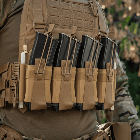 M-Tac Frontpanel til Plate Carrier Cuirass QRS til 4 Magasiner i slidstærkt elastisk materiale med NIJ-certificering, funktionel placering galleri 1.