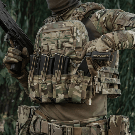 M-Tac Frontpanel til Plate Carrier Cuirass QRS til 4 Magasiner i camouflage elastisk materiale med NIJ-certificering, galleri position 1.