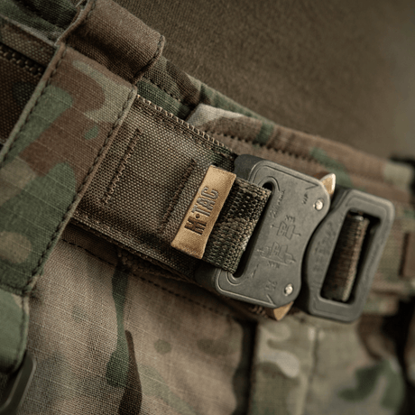 M-Tac Cobra Buckle Taktisk Bælte Laser Cut med AustriAlpin lås til militæret i camouflage design