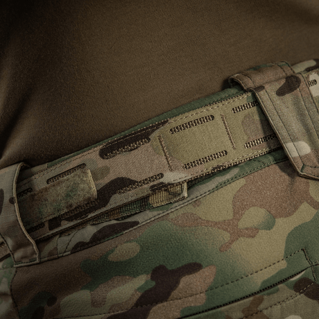 M-Tac Cobra Buckle Taktisk Bælte Laser Cut i camouflage, designet til effektivt at bære udstyr, ideel til militær og politi.