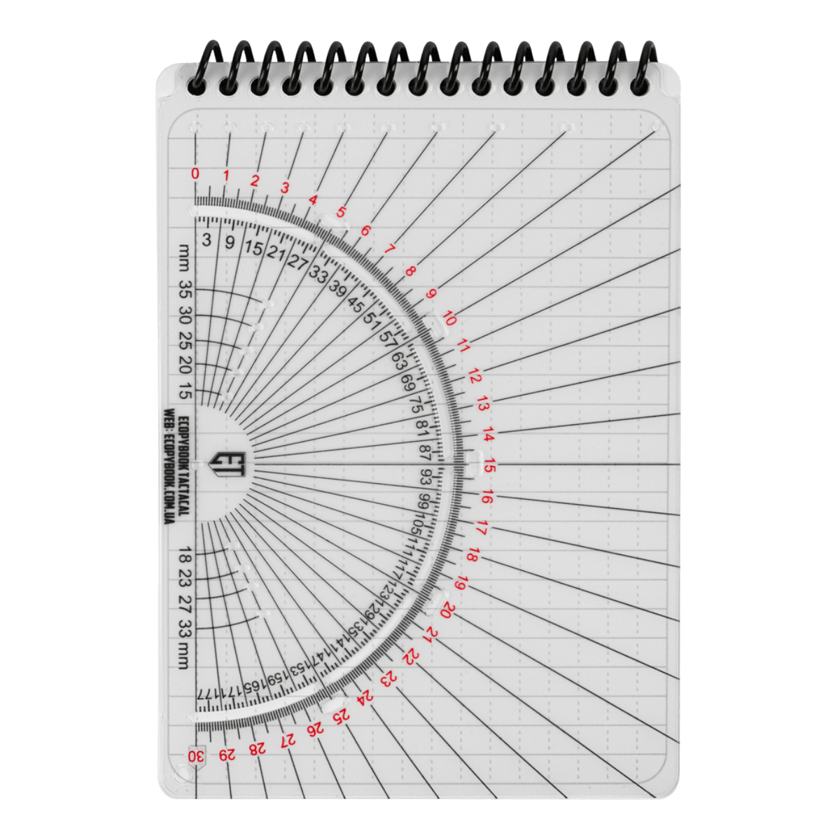 M-Tac Ecopybook Tactical – alt-vejr notesbog med vandtætte sider og vinkelmåler til outdoor brug