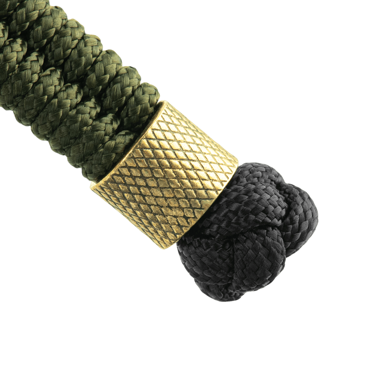 M-Tac Viper Cylindre Lanyard Stainless Steel i grønt og sort paracord med skandinavisk perle for stil og individualitet.